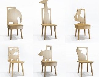 北欧儿童椅3D模型下载