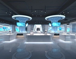 现代展厅3D模型下载