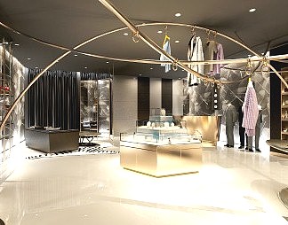 现代服装店3D模型下载