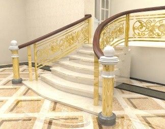欧式楼梯3D模型下载