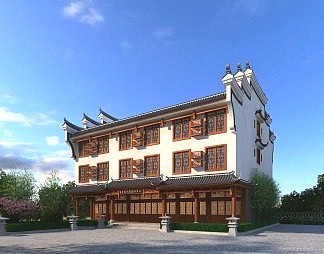 中式古建3D模型下载