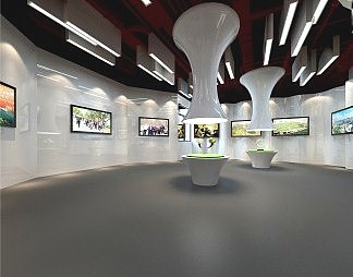 现代展厅3D模型下载