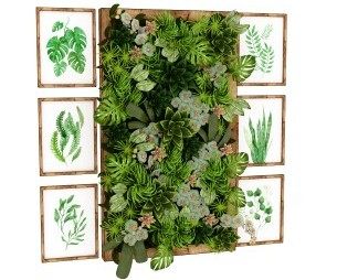 现代植物墙3D模型下载