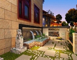 新中式花园3D模型下载