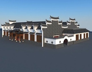 中式古建3D模型下载