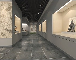 现代展厅3D模型下载