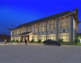 中式建筑3D模型下载