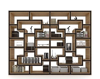 现代书架3D模型下载