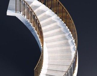 现代旋转楼梯3D模型下载