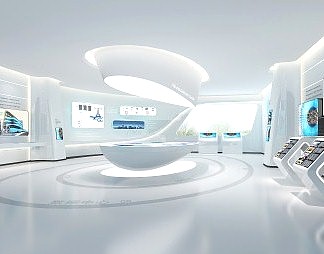 现代展厅3D模型下载