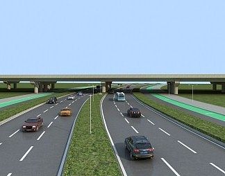 现代道路3D模型下载