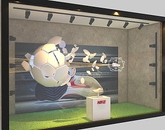 现代橱窗3D模型下载