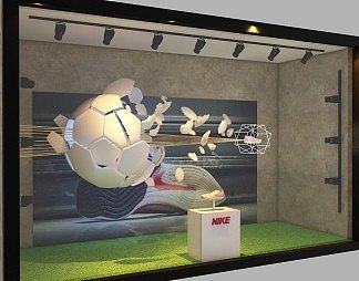 现代橱窗3D模型下载