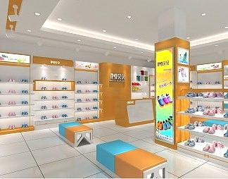 现代鞋店3D模型下载