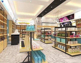 工业LOFT化妆品店3D模型下载