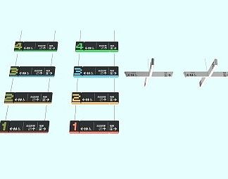现代指示牌3D模型下载