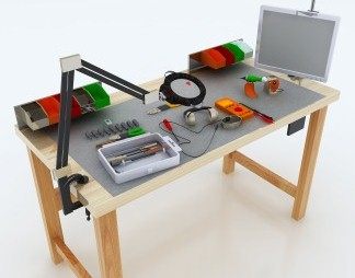 北欧办公桌3D模型下载