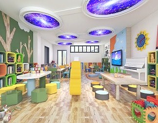 现代幼儿园3D模型下载