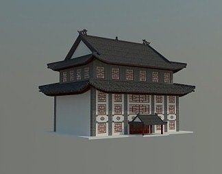 中式古建3D模型下载