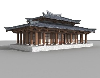 中式古建3D模型下载