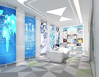 现代展厅3D模型下载