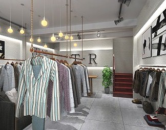 现代服装店3D模型下载