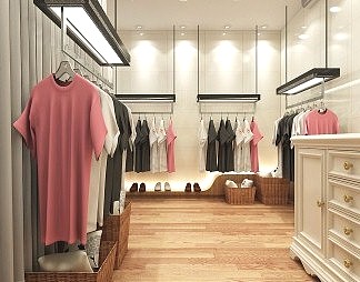 现代服装店3D模型下载