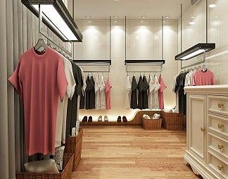 现代服装店3D模型下载