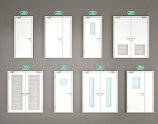 现代消防门3D模型下载
