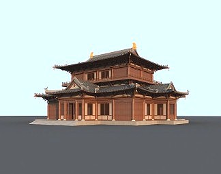 中式古建3D模型下载