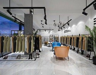 工业LOFT服装店3D模型下载