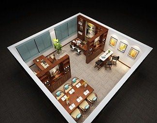 新中式鸟瞰图3D模型下载