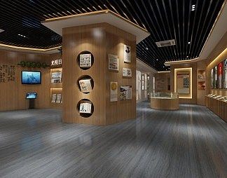 新中式展厅3D模型下载