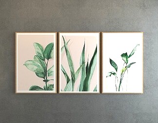 现代植物画3D模型下载