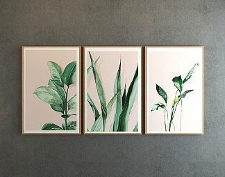 现代植物画3D模型下载