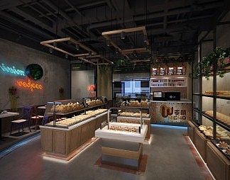 工业LOFT面包店3D模型下载