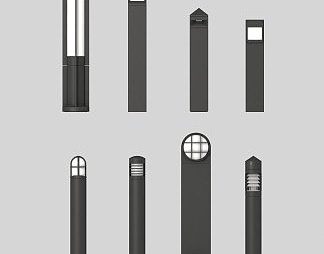 现代路灯3D模型下载