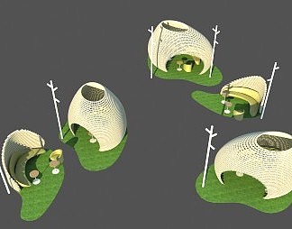 现代休息区3D模型下载