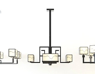 新中式吊灯3D模型下载