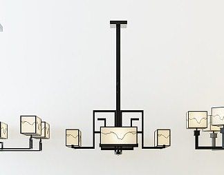 新中式吊灯3D模型下载
