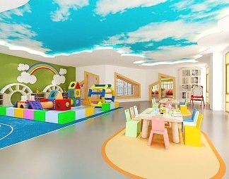 现代幼儿园3D模型下载