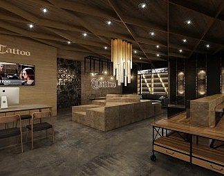 工业LOFT眼镜店3D模型下载