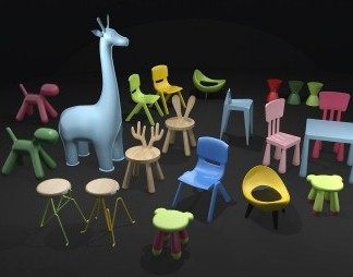 童趣儿童椅3D模型下载