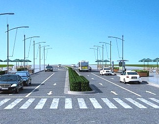 现代道路3D模型下载