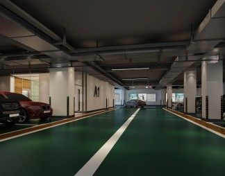 现代停车场3D模型下载