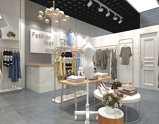 简欧服装店3D模型下载