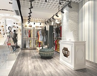 混搭服装店3D模型下载