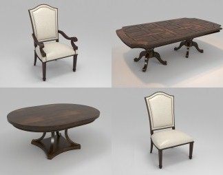 美式休闲椅3D模型下载