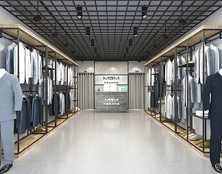 工业LOFT服装店3D模型下载