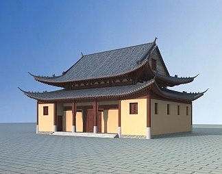 中式古建3D模型下载